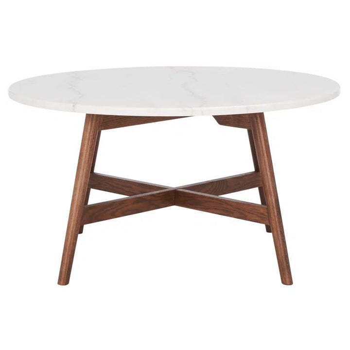 Shruti Solid Wood and Marble Top Coffee Table for Living Room