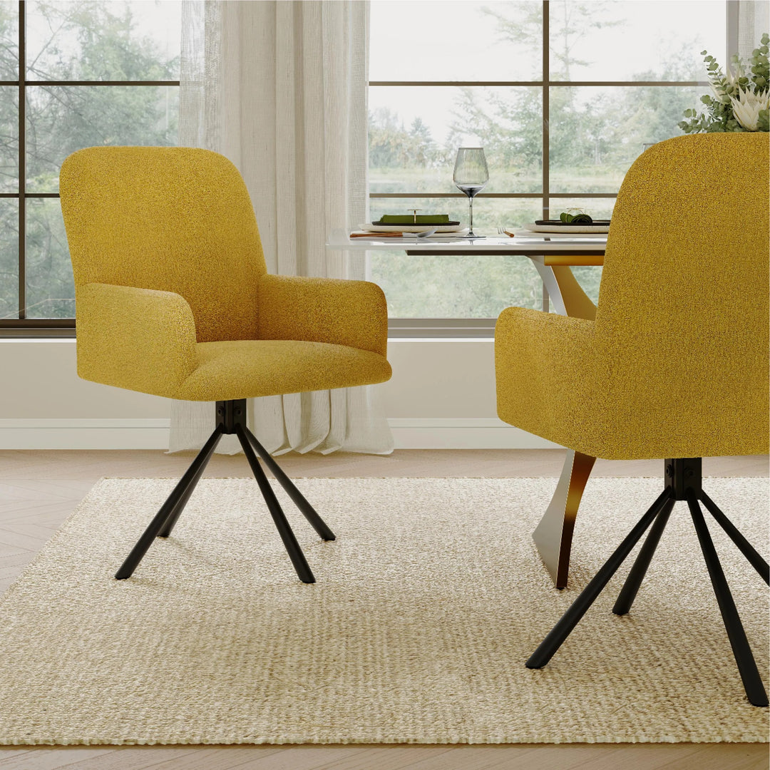Viktor 7-Piece Modern Kitchen Table Set with 6 Swivel Chairs