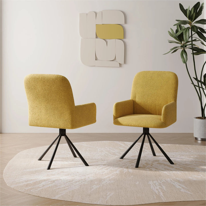 Viktor 7-Piece Modern Kitchen Table Set with 6 Swivel Chairs