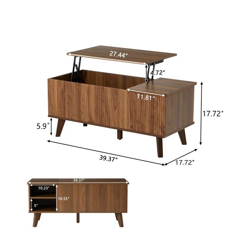 Rupal Solid Wood Coffee Table with Lift Top Mechanism