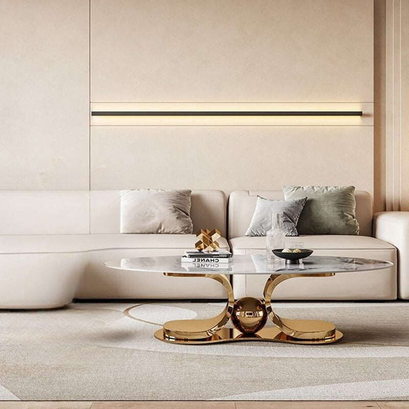 Lauren Stainless Steel With Pvd Coated And Marble Top Coffee Table