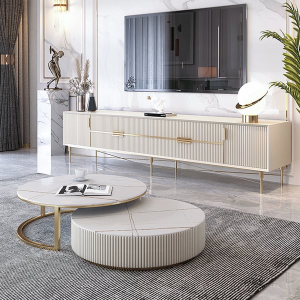 Sarah Metal And Marble Top Coffee Table