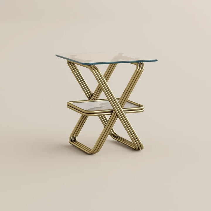 Gennady 20" Modern Glass Side Table