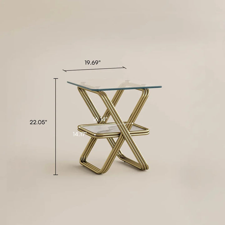 Gennady 20" Modern Glass Side Table
