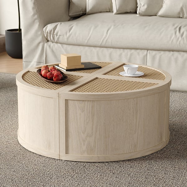 Arsh Cane And Solid Wood Coffee Table
