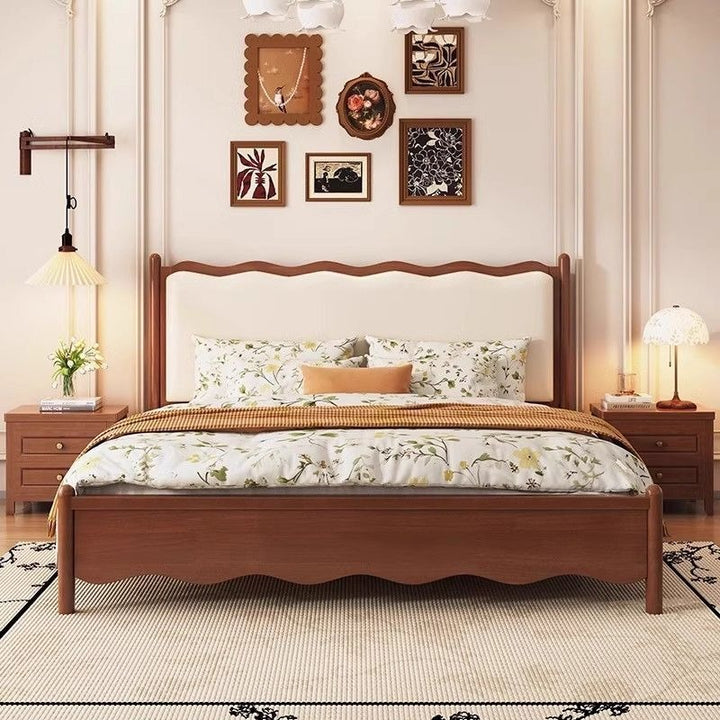 Antonina Solid Walnut Wood Bed for Luxury Homes
