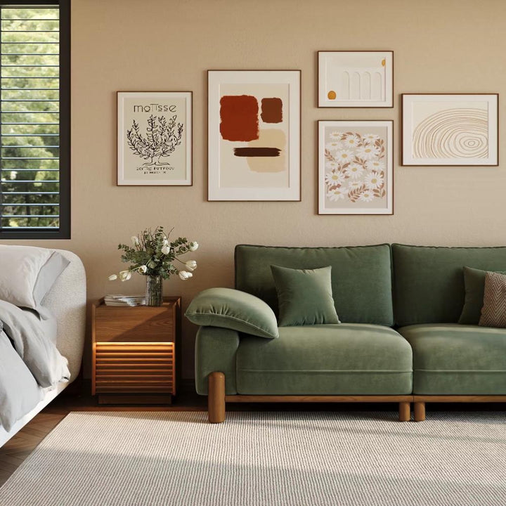 Fyodor-2+2 Seater Fabric Sofa Set with Solid Wood Frame & Pillow Arms