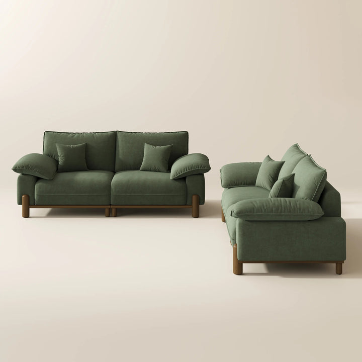 Fyodor-2+2 Seater Fabric Sofa Set with Solid Wood Frame & Pillow Arms