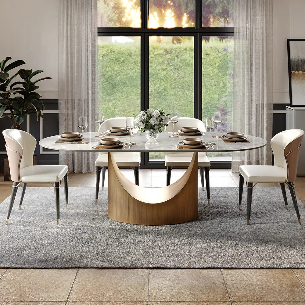 Ivan Modern Oval Dining Table Sets for 6