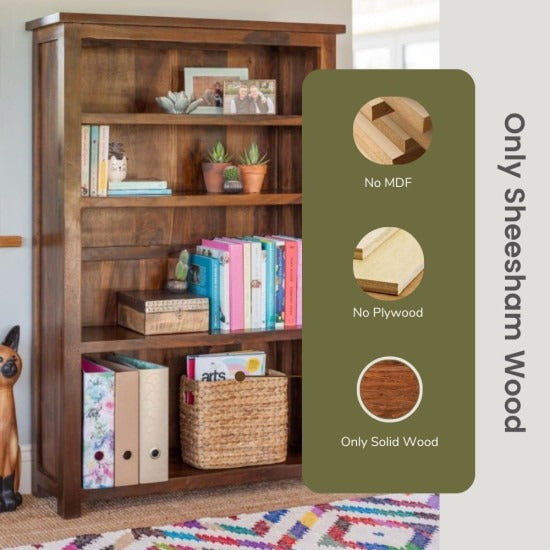 Riya Wooden Bookshelf in Honey Finish