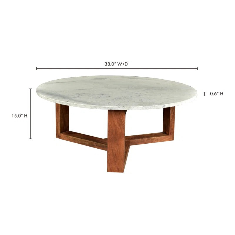 Lavanya Solid Wood and Marble Top Coffee Table for Living Room