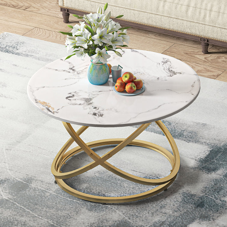 Joshua Metal And Marble Top Coffee Table