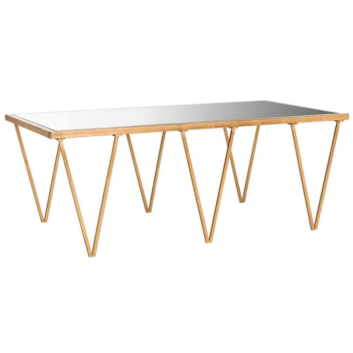 Bhavika Stainless Steel Coffee Table with Glass Top for Living Room