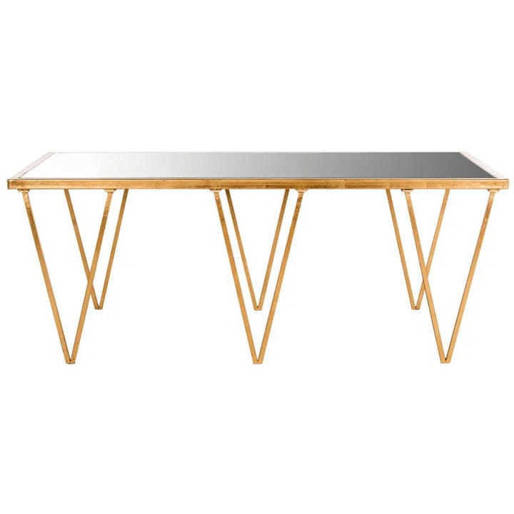 Bhavika Stainless Steel Coffee Table with Glass Top for Living Room