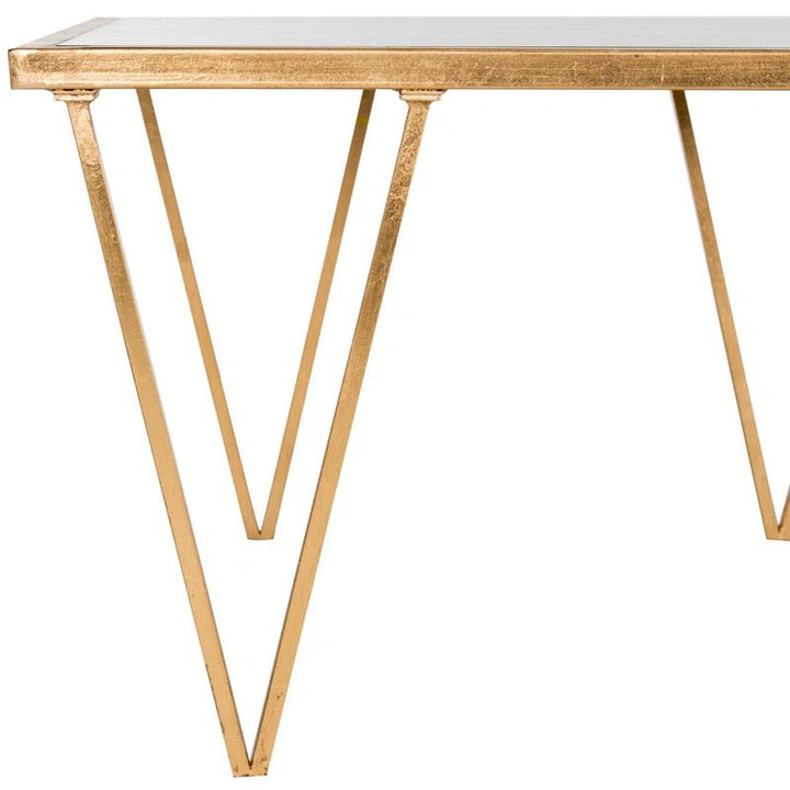 Bhavika Stainless Steel Coffee Table with Glass Top for Living Room