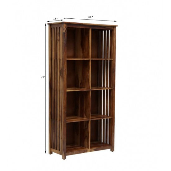 Kratika Large Vertical Bookshelf Strip Design (Standard Honey Finish)