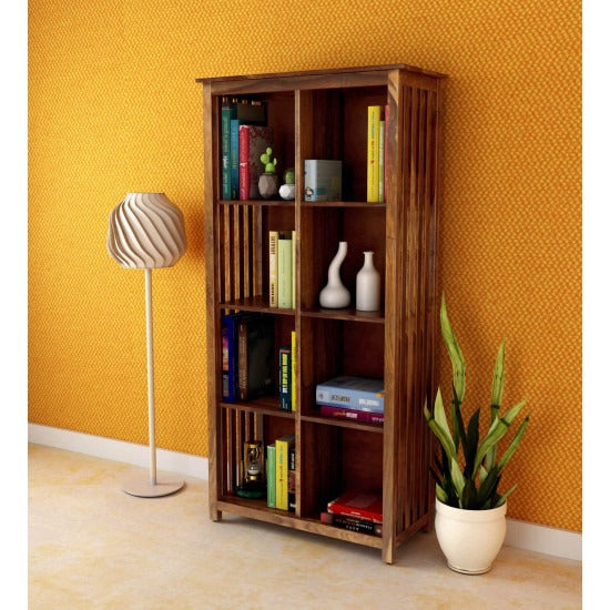 Kratika Large Vertical Bookshelf Strip Design (Standard Honey Finish)