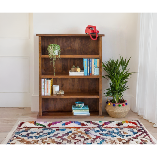 Saurabh Solid Sheesham Wood Open Space saver Bookshelf (Honey)