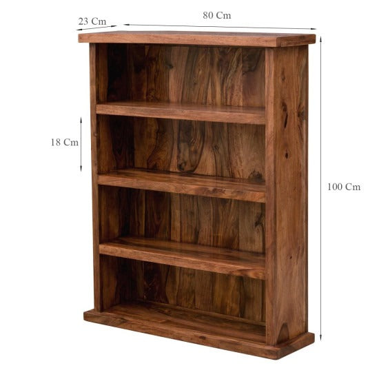 Saurabh Solid Sheesham Wood Open Space saver Bookshelf (Honey)