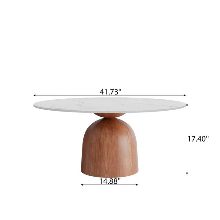 Ishika Solid Wood Coffee Table with Marble Top for Living Room