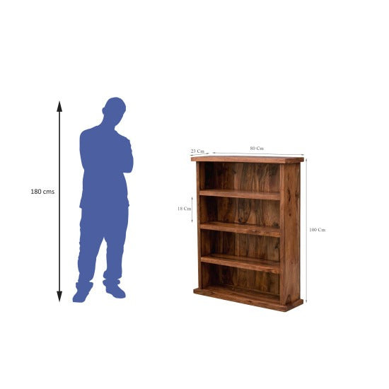 Saurabh Solid Sheesham Wood Open Space saver Bookshelf (Honey)