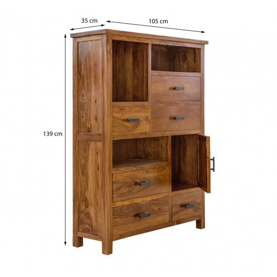 Amitav Vertical Storage Cabinet Large (Standard Honey Finish)