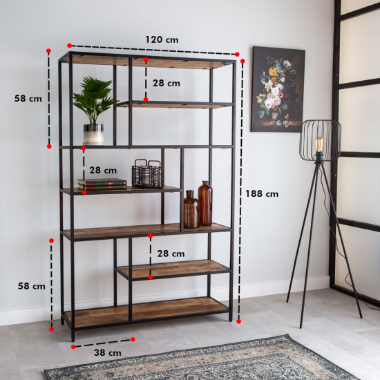 Bhavika Slim Line Metallic Bookshelf (Large)