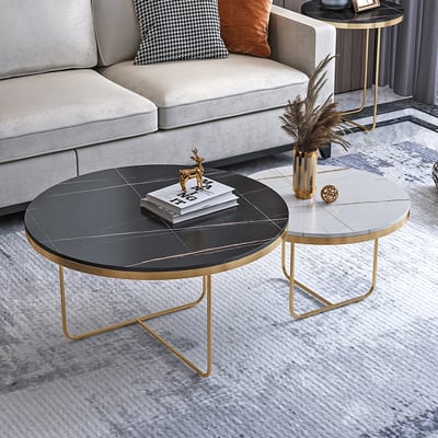 Emily Metal And Marble Top Coffee Table