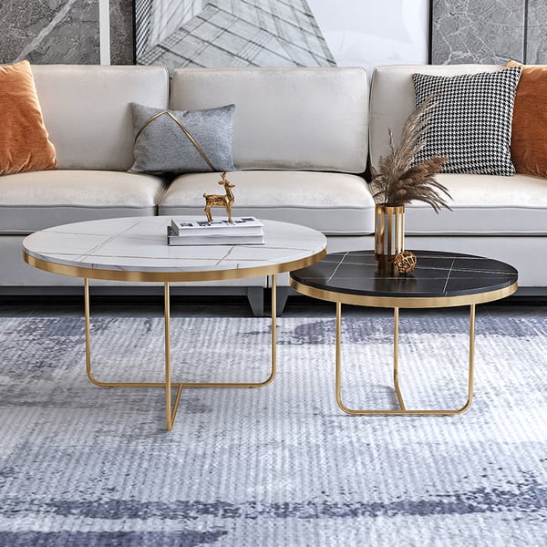 Emily Metal And Marble Top Coffee Table