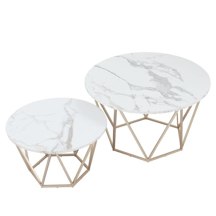 Megan Metal And Marble Top Coffee Table