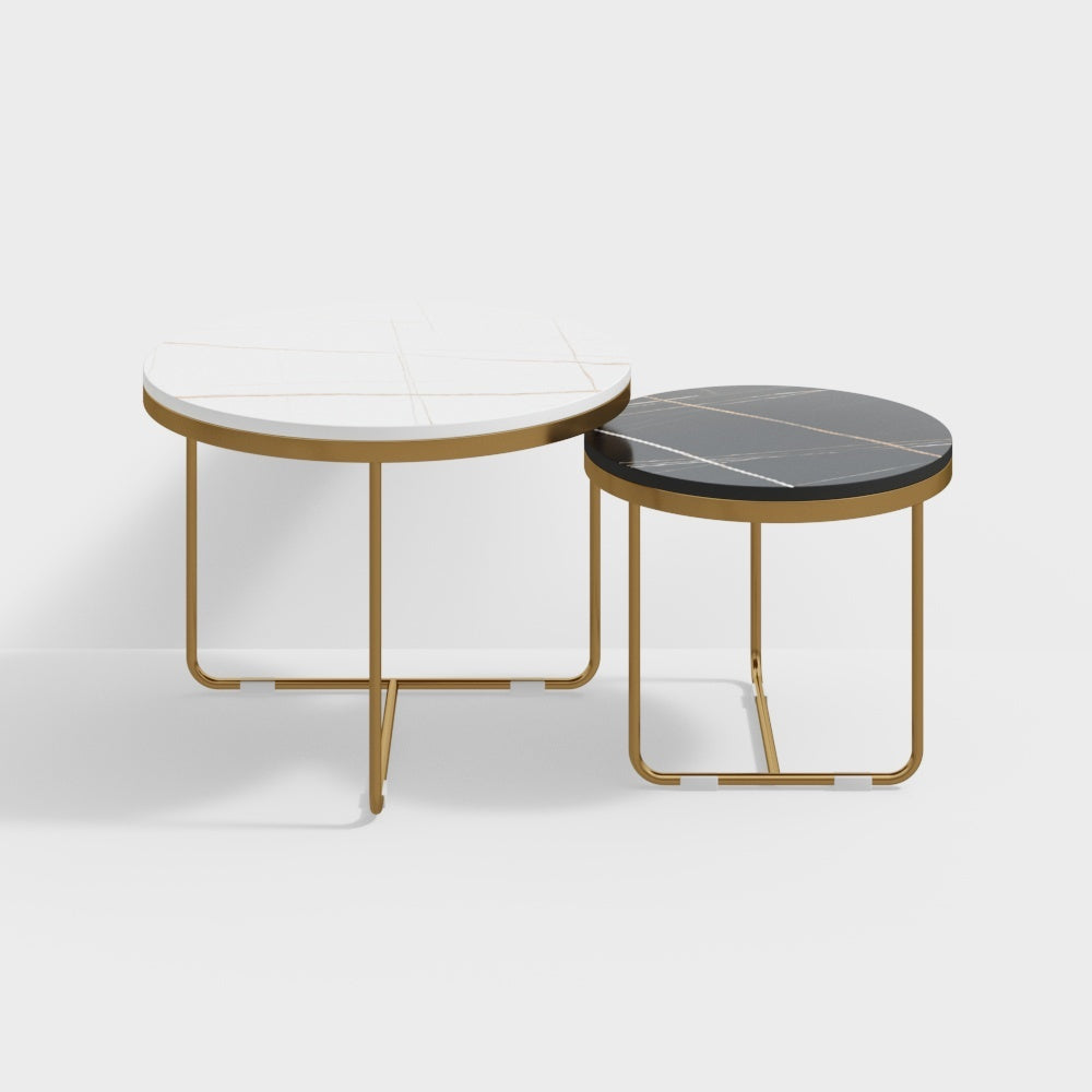 Emily Metal And Marble Top Coffee Table