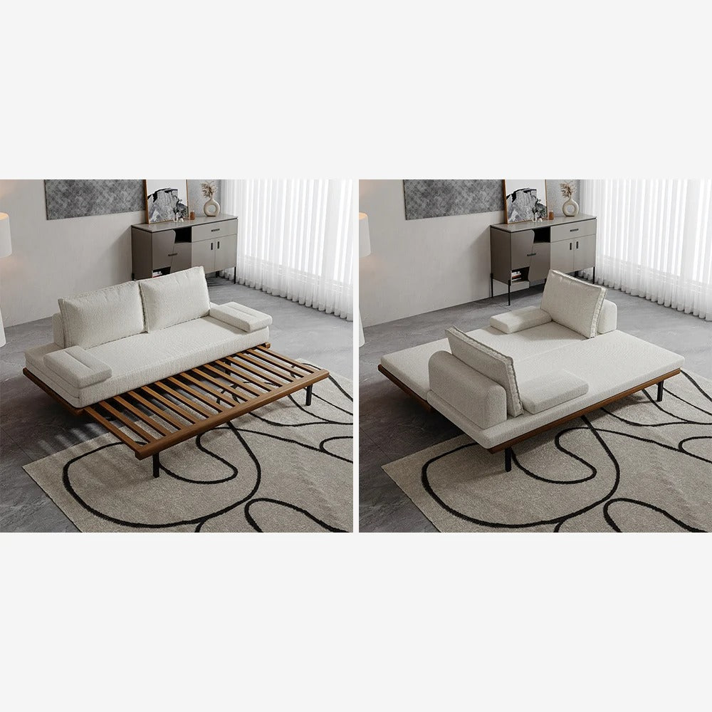 Naysa Solid Wood Sofa Come Bed for Living Room