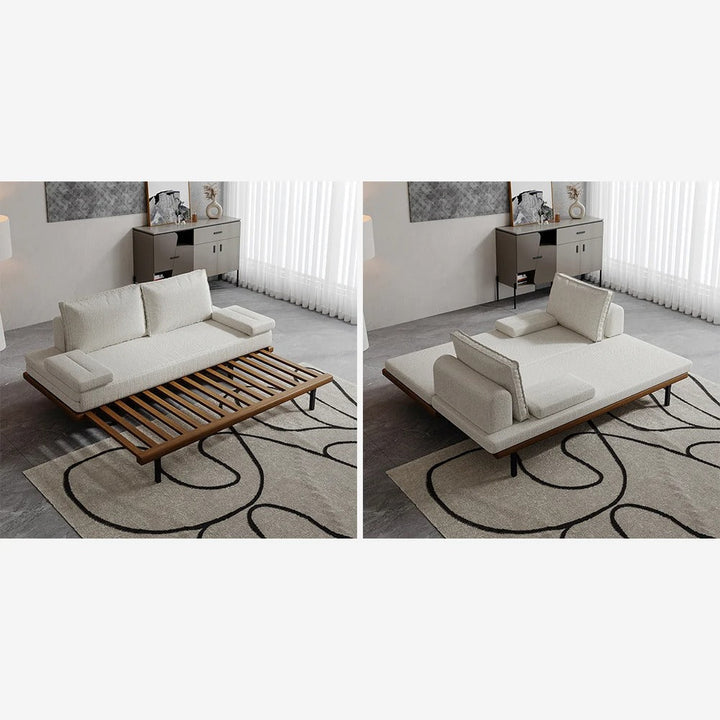 Naysa Solid Wood Sofa Come Bed for Living Room