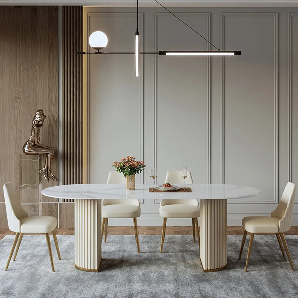 Beacon Modern Oval Dining Table Sets for 4
