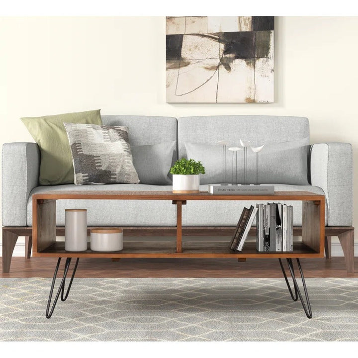 Kavya Metal and Wooden Coffee Table for Living Room