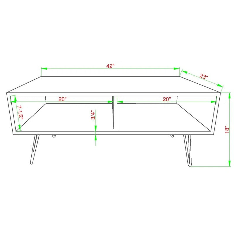 Kavya Metal and Wooden Coffee Table for Living Room