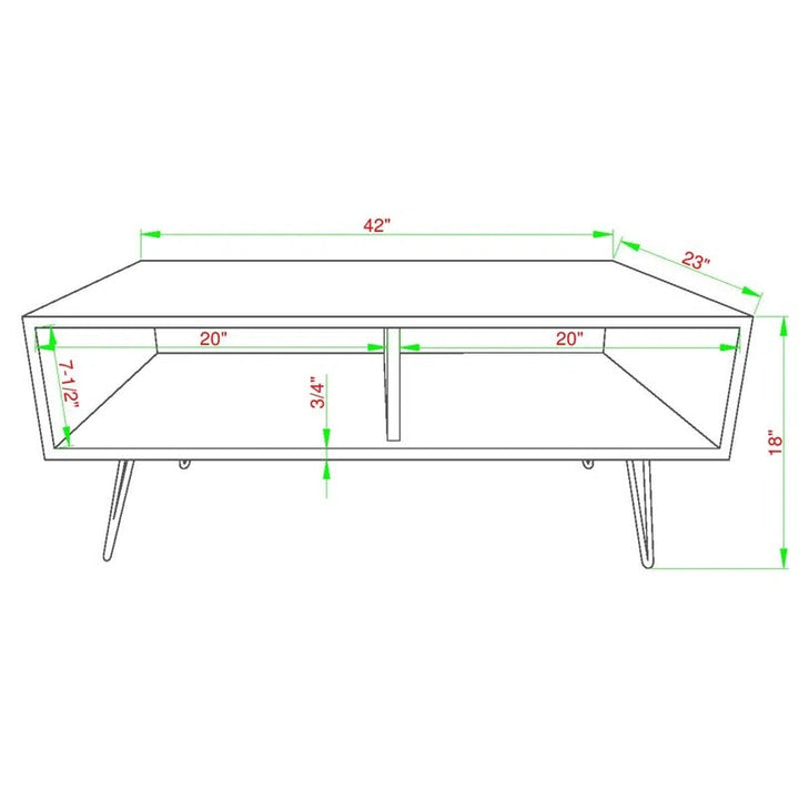 Kavya Metal and Wooden Coffee Table for Living Room