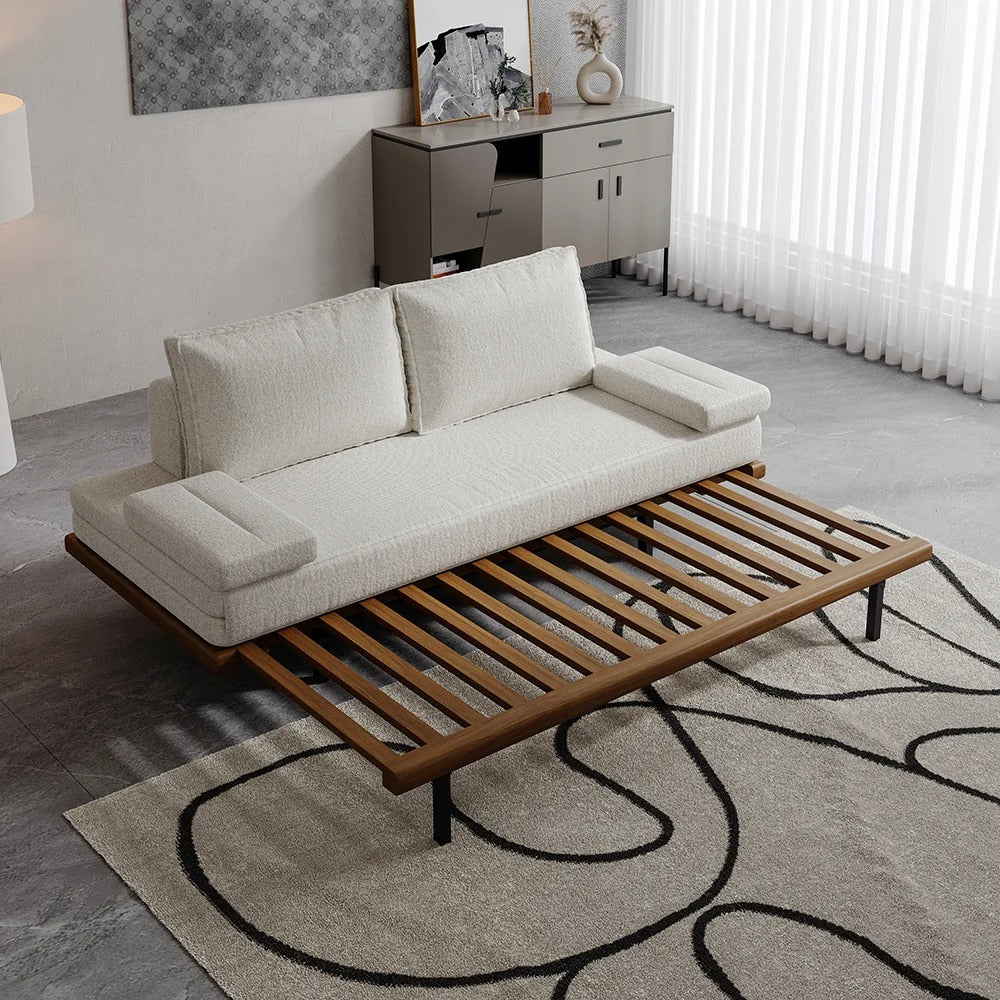 Naysa Solid Wood Sofa Come Bed for Living Room