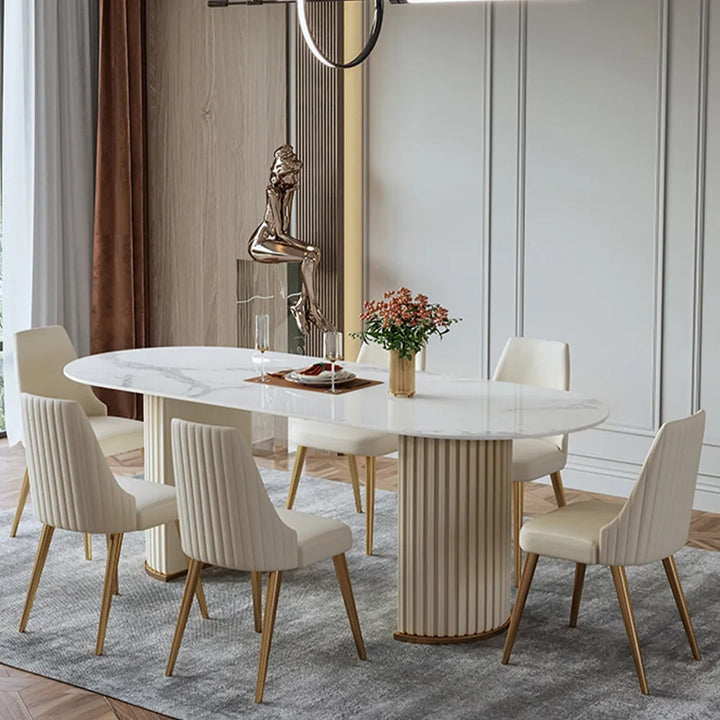 Beacon Modern Oval Dining Table Sets for 4