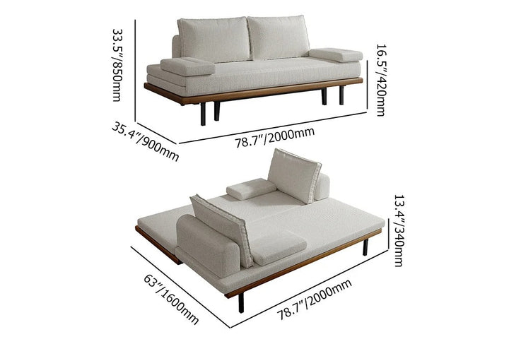 Naysa Solid Wood Sofa Come Bed for Living Room