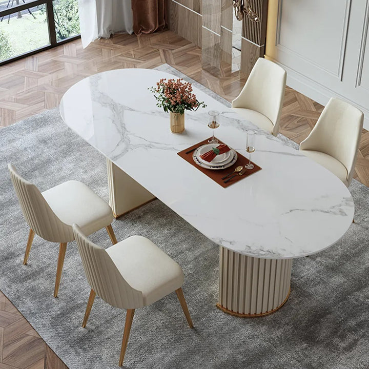 Beacon Modern Oval Dining Table Sets for 4