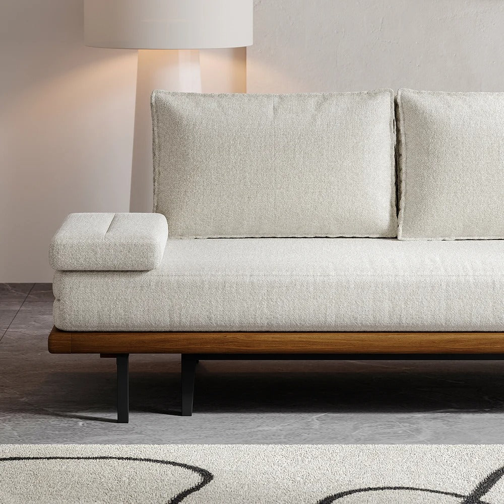 Naysa Solid Wood Sofa Come Bed for Living Room
