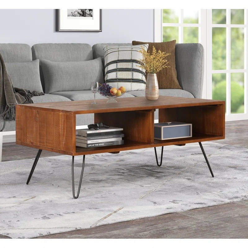 Kavya Metal and Wooden Coffee Table for Living Room