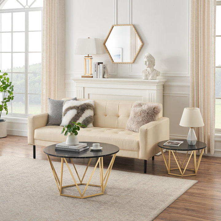 Andrew Metal And Marble Top Coffee Table
