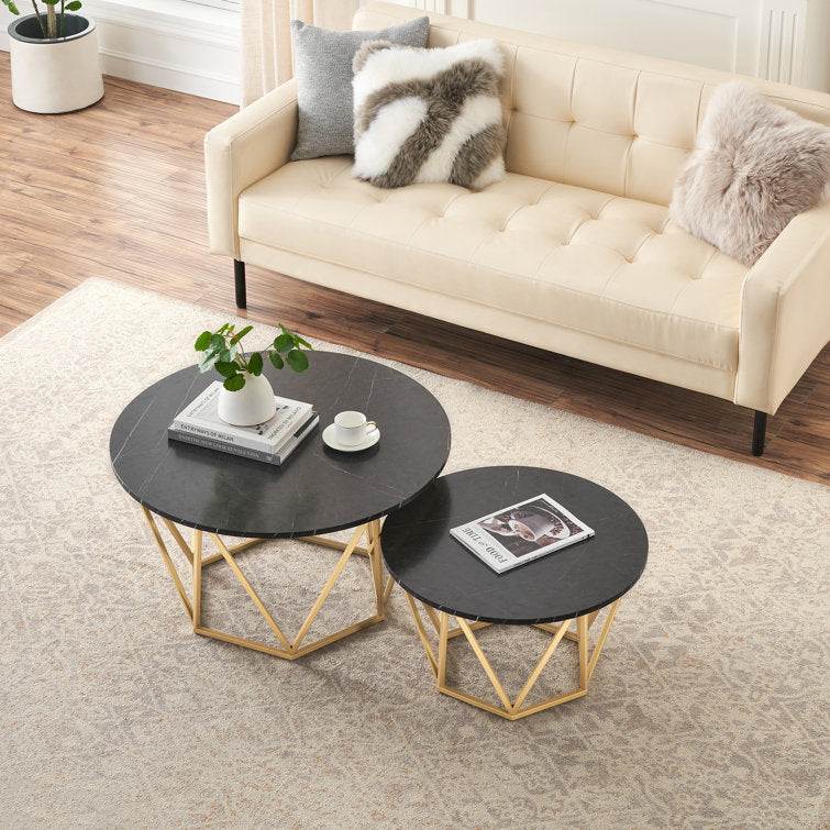 Andrew Metal And Marble Top Coffee Table