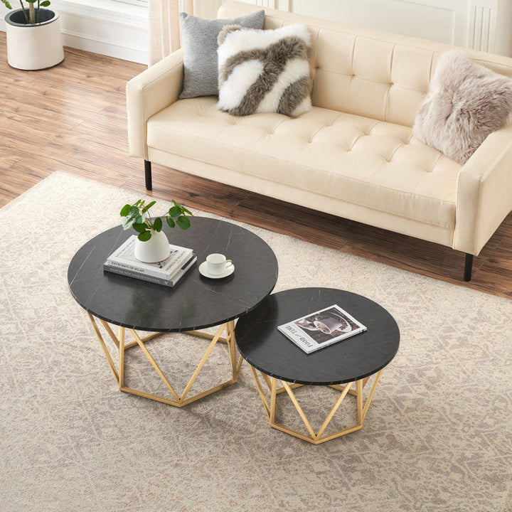 Andrew Metal And Marble Top Coffee Table