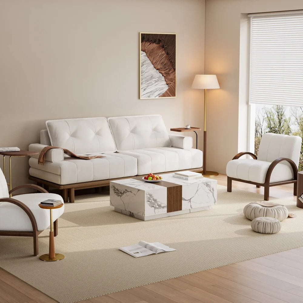Aleeza Solid Wood Sofa Come Bed for Living Room