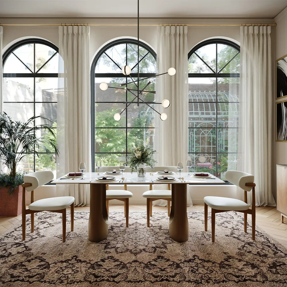 Mikhail 7 Pieces Modern Luxury Dining Table Set for 6