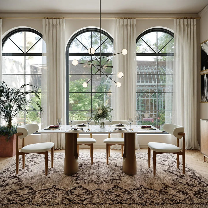 Mikhail 7 Pieces Modern Luxury Dining Table Set for 6