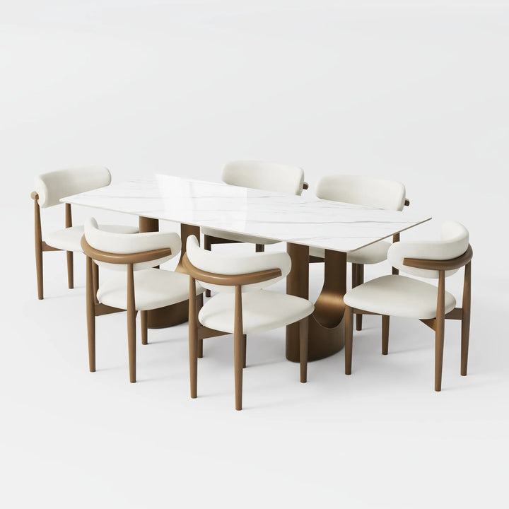 Mikhail 7 Pieces Modern Luxury Dining Table Set for 6
